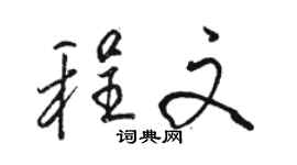 駱恆光程文行書個性簽名怎么寫