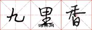 段相林九里香行書怎么寫