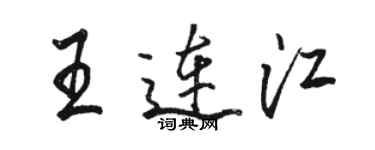 駱恆光王連江行書個性簽名怎么寫