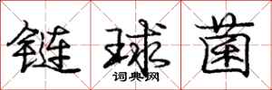 龐中華鏈球菌行書怎么寫