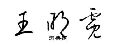 梁錦英王明霓草書個性簽名怎么寫