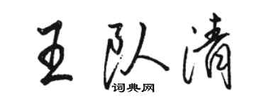 駱恆光王隊清行書個性簽名怎么寫