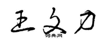 曾慶福王文力草書個性簽名怎么寫