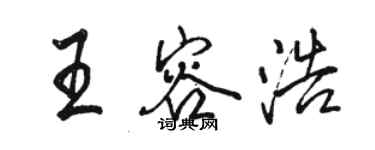 駱恆光王容浩行書個性簽名怎么寫