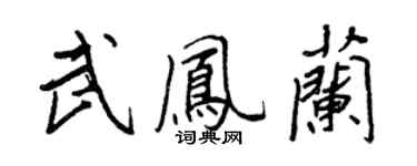 王正良武鳳蘭行書個性簽名怎么寫
