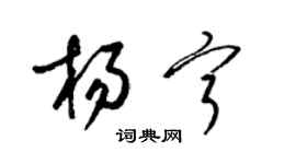 梁錦英楊寧草書個性簽名怎么寫