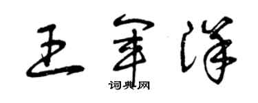 曾慶福王軍洋草書個性簽名怎么寫