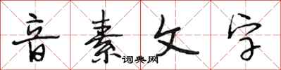 段相林音素文字行書怎么寫