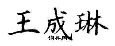 丁謙王成琳楷書個性簽名怎么寫