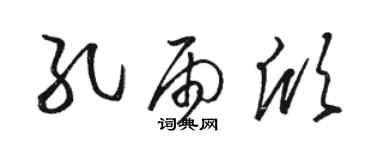 駱恆光孔雨欣草書個性簽名怎么寫