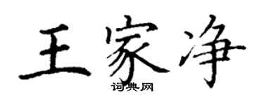 丁謙王家淨楷書個性簽名怎么寫