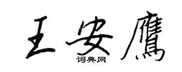 王正良王安鷹行書個性簽名怎么寫