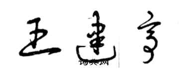 曾慶福王建亭草書個性簽名怎么寫