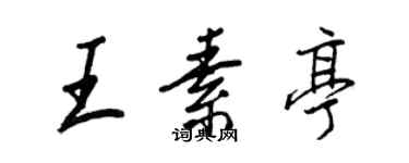 王正良王素亭行書個性簽名怎么寫
