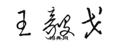 駱恆光王毅戈草書個性簽名怎么寫