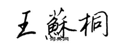 王正良王蘇桐行書個性簽名怎么寫