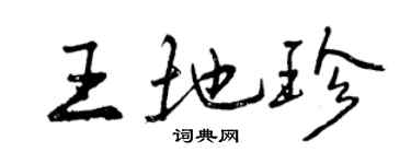 曾慶福王地珍行書個性簽名怎么寫