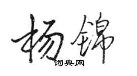 駱恆光楊錦行書個性簽名怎么寫