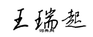 王正良王瑞起行書個性簽名怎么寫