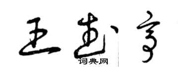 曾慶福王武亭草書個性簽名怎么寫