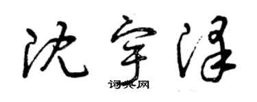 曾慶福沈宇澤草書個性簽名怎么寫