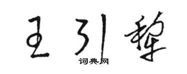 駱恆光王引犁草書個性簽名怎么寫