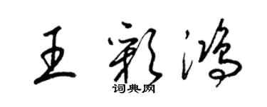 梁錦英王彩鴻草書個性簽名怎么寫