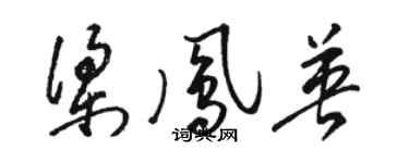 駱恆光梁鳳英草書個性簽名怎么寫