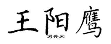 丁謙王陽鷹楷書個性簽名怎么寫