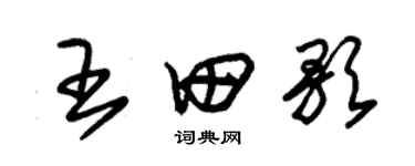 朱錫榮王田歌草書個性簽名怎么寫