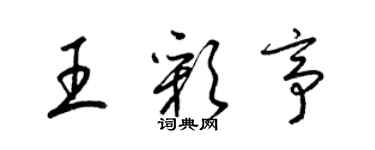 梁錦英王彩亭草書個性簽名怎么寫