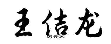 胡問遂王佶龍行書個性簽名怎么寫