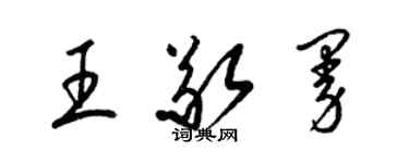 梁錦英王敬曼草書個性簽名怎么寫