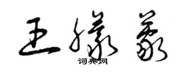 曾慶福王朦蒙草書個性簽名怎么寫