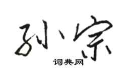 駱恆光孫宗行書個性簽名怎么寫