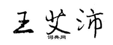 曾慶福王艾沛行書個性簽名怎么寫