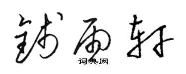 駱恆光錢雨軒草書個性簽名怎么寫