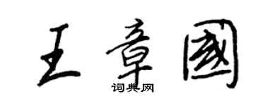 王正良王章國行書個性簽名怎么寫