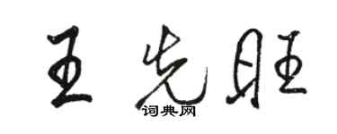 駱恆光王先旺行書個性簽名怎么寫
