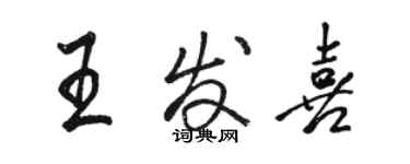 駱恆光王發喜行書個性簽名怎么寫