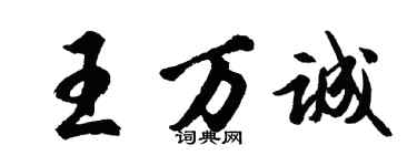 胡問遂王萬誠行書個性簽名怎么寫