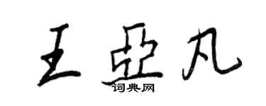 王正良王亞凡行書個性簽名怎么寫