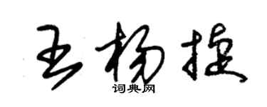 朱錫榮王楊捷草書個性簽名怎么寫