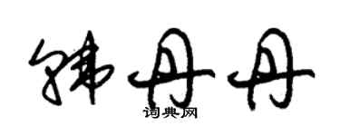 朱錫榮韓丹丹草書個性簽名怎么寫