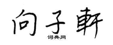 王正良向子軒行書個性簽名怎么寫