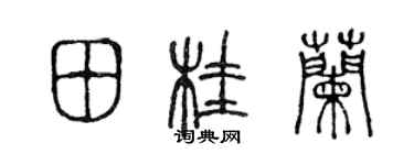 陳聲遠田桂蘭篆書個性簽名怎么寫