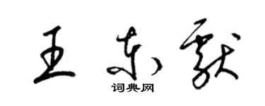 梁錦英王東獻草書個性簽名怎么寫