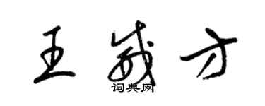 梁錦英王威方草書個性簽名怎么寫