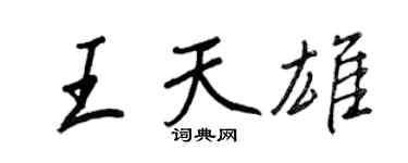 王正良王天雄行書個性簽名怎么寫