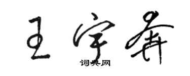 駱恆光王宇奔草書個性簽名怎么寫